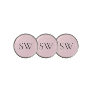 Blush Pink & Grey Simple Typography Golf Ball Marker