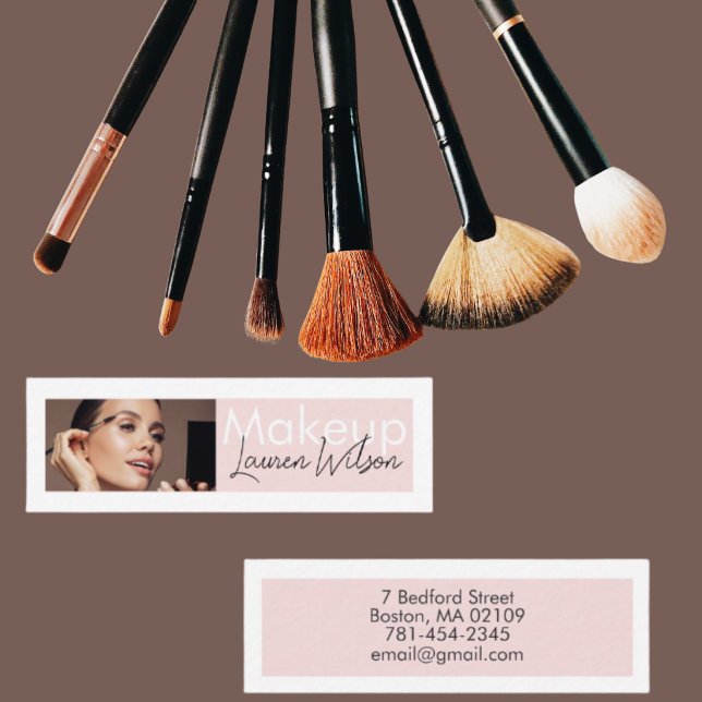 Blush Pink Hair, Makeup & Beauty Studio Mini Business Card (Creator Uploaded)
