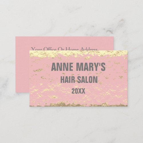 Blush Pink Hair Salon Gold Glitter Patterns Girly Business Card