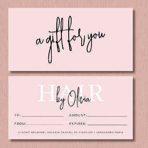 Blush Pink Hair Salon Logo Gift Certificates