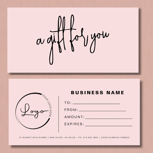 Blush Pink Hair Salon Logo Gift Certificates (Creator Uploaded)
