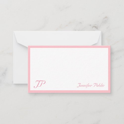 Blush Pink Handwritten Text Monogram Chic Template