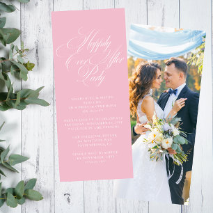 Blush Pink Happily Ever After Wedding Reception Invitation