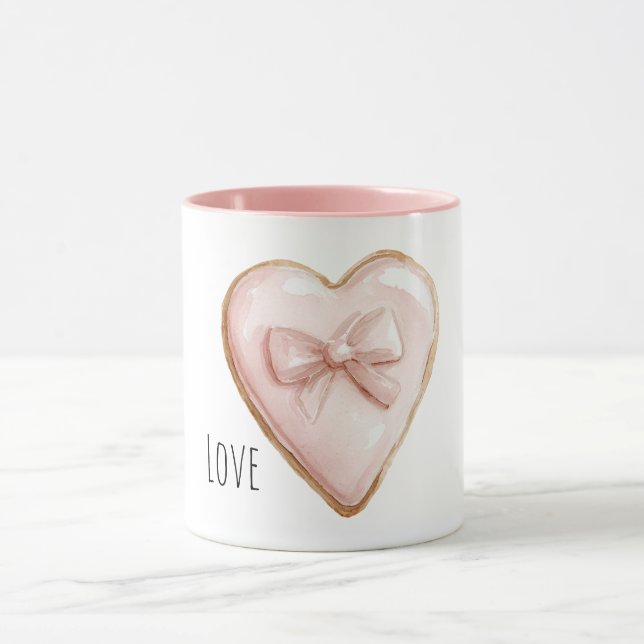 Blush Pink Heart Bow Mug (Center)