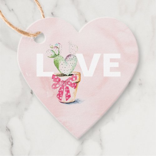 Blush Pink Heart Cactus Love Kids Classroom Tags