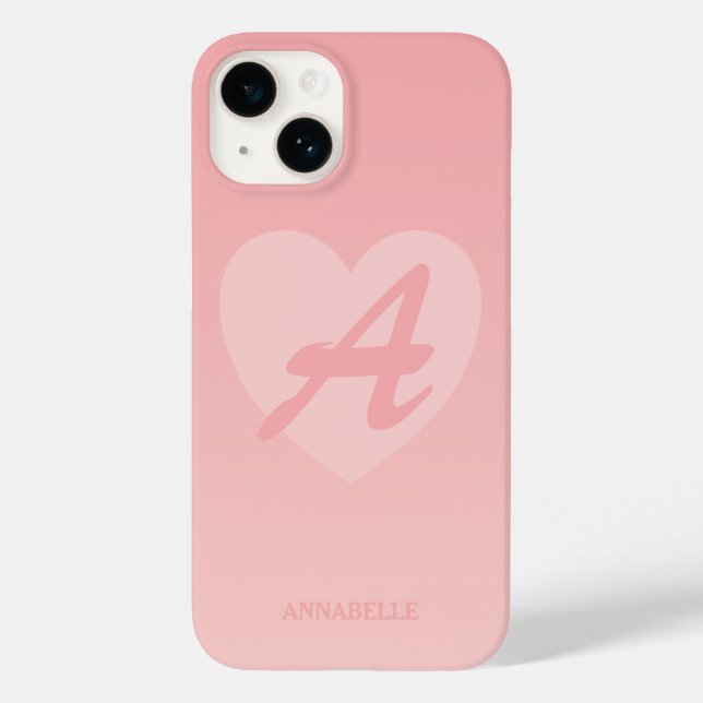 Blush Pink Heart Custom  Case-Mate iPhone Case (Back)