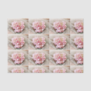 Blush Pink Heart Hydrangea Tiles for decoupage Tissue Paper
