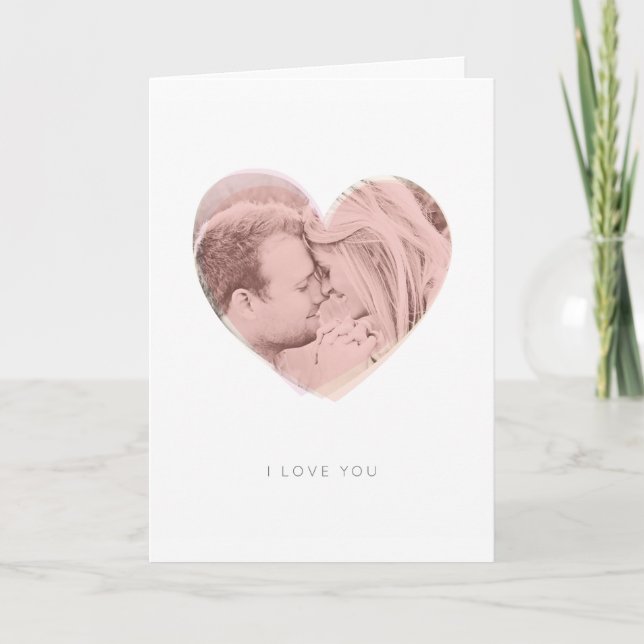 Blush Pink Heart I Love You Valentine's Day Card (Front)