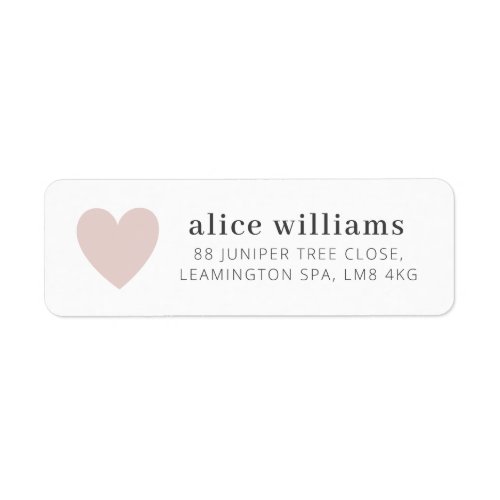 Blush Pink Heart Label