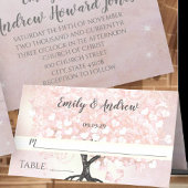 Blush Pink Heart Leaf Tree Wedding Place Cards
