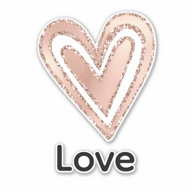 Blush Pink Heart Love Sticker (Front)
