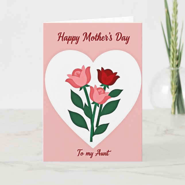 Blush Pink Heart Mothers Card (Front)