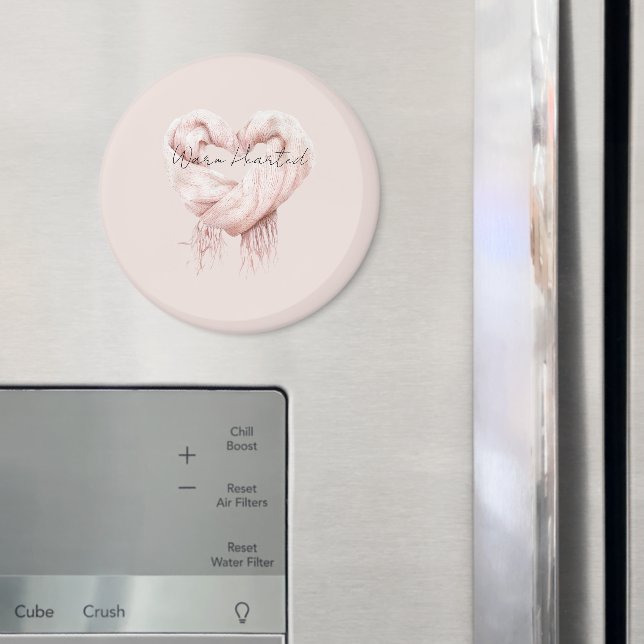 Blush Pink Heart Scarf Warm Heart Magnet (In Situ (Fridge))