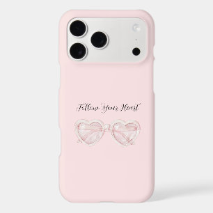 Blush Pink Heart Sunglasses Quote iPhone 17 Pro Max Case