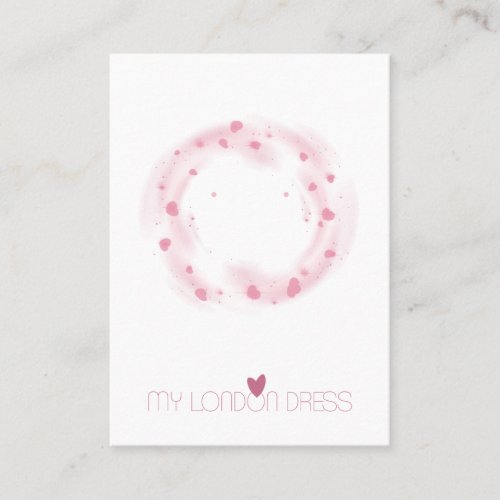 BLUSH PINK HEARTS WATERCOLOR STUD EARRING DISPLAY BUSINESS CARD