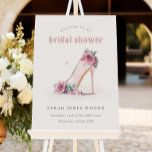 Blush Pink High Heels Floral Bridal Shower Welcome Foam Board<br><div class="desc">Soft Blush Pink High Heels Floral Theme Collection.- it's an elegant watercolor Illustration of soft high heels with delicate pink flowers perfect for your luxury parties. It’s very easy to customize,  with your personal details. If you need any other matching product or customization,  kindly message via Zazzle.</div>