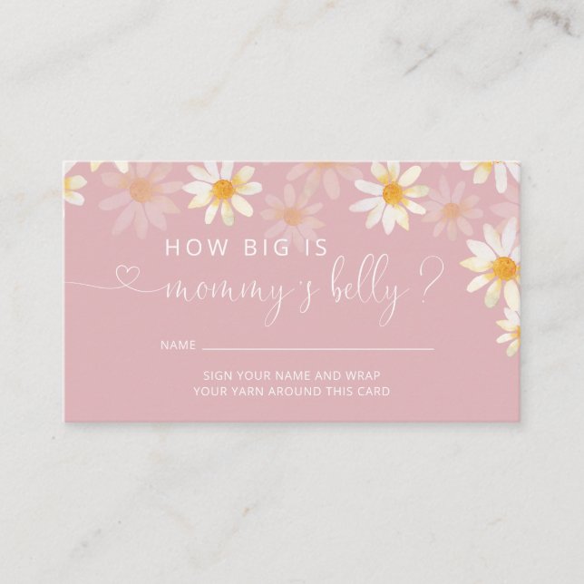 Blush pink How Big is Mommy's Belly Enclosure Card (Front)