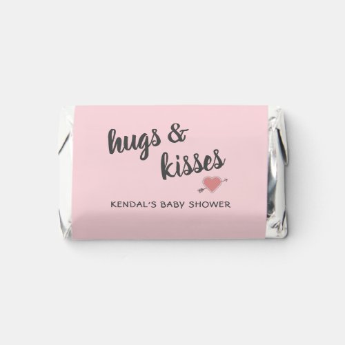 Blush Pink Hugs and Kisses Baby Shower Hersheys Miniatures