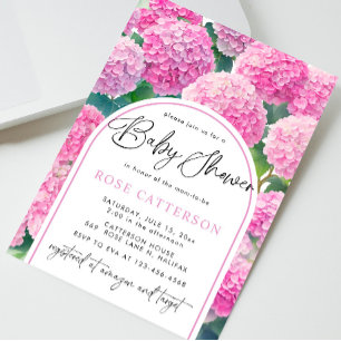 Blush Pink Hydrangea Baby Shower Invitation