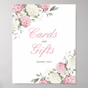 Blush Pink Hydrangea Cards & Gifts Wedding Sign