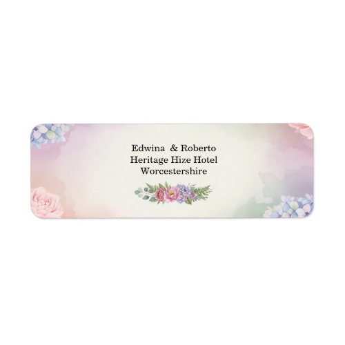 Blush Pink Hydrangea Wedding Address Label Sticker