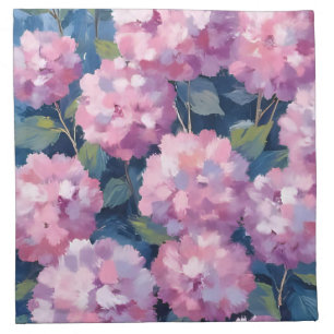 Blush Pink Hydrangeas Floral Cloth Napkin