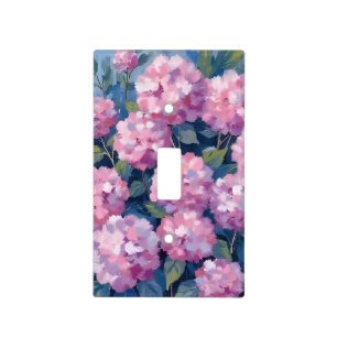 Blush Pink Hydrangeas Floral Light Switch Cover