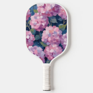 Blush Pink Hydrangeas Floral Pickleball Paddle