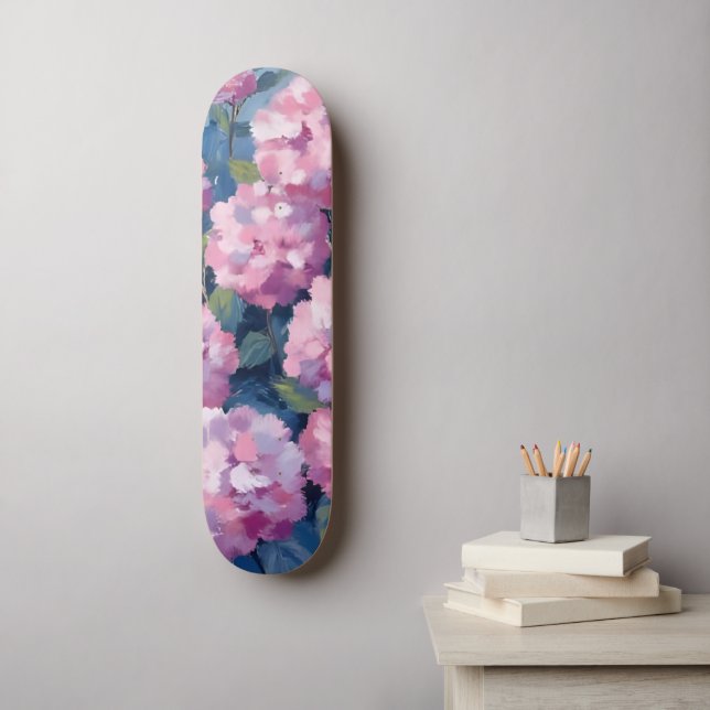Blush Pink Hydrangeas Floral Skateboard (Wall Art)