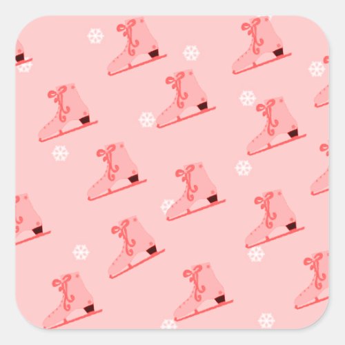 Blush Pink Ice Skating  Classic Round Sticker