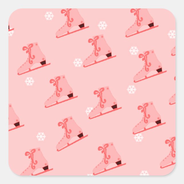 Blush Pink Ice Skating  Classic Round Sticker (Front)