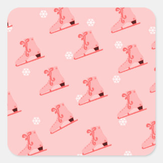 Blush Pink Ice Skating Classic Round Sticker