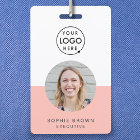 Blush Pink ID | Modern Stylish Photo Name Logo QR