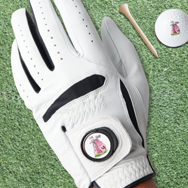 Blush Pink Initial Monogram Golf Glove (Blush Pink Initial Monogram golf glove)