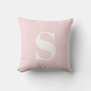 Blush Pink Initial Monogrammed Outdoor Pillow