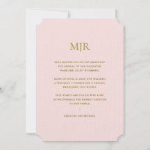 Blush Pink Initials Girl Birth