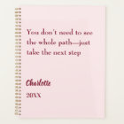 Blush pink inspirational goal quote 2026