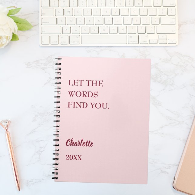 Blush pink inspirational quote writing notebook (Creator Uploaded)