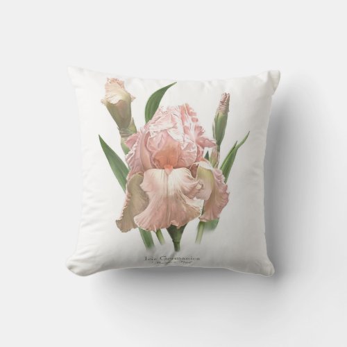 Blush Pink Iris Throw Pillow
