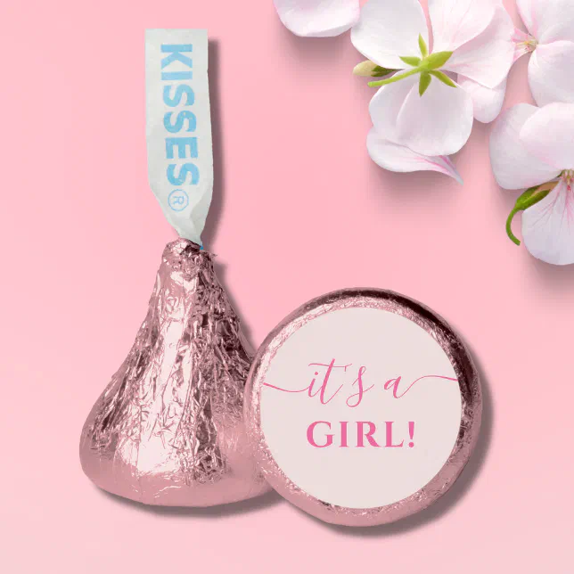 Blush Pink It's a Girl Baby Shower Hershey Kisses Hershey®'s Kisses ...