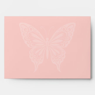 Blush Pink Ivory Butterfly Enchanted Garden Weddin Envelope