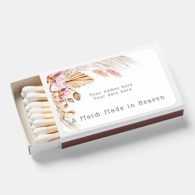 Blush Pink Ivory custom Matchboxes (Front Open)