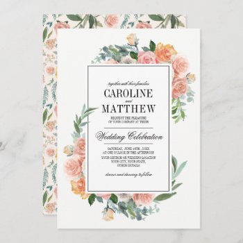 Blush Pink Ivory Floral Watercolor Wedding Invitation by YourWeddingDay at Zazzle