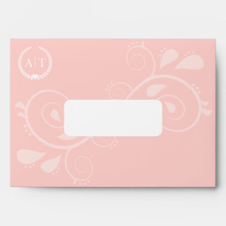 Blush Pink Ivory Flourish Enchanted Garden Wedding Envelope