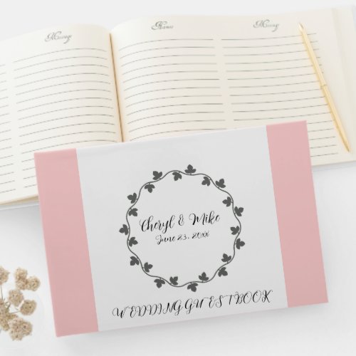 Blush Pink Ivy Wreath Stylized Wedding Guest Book