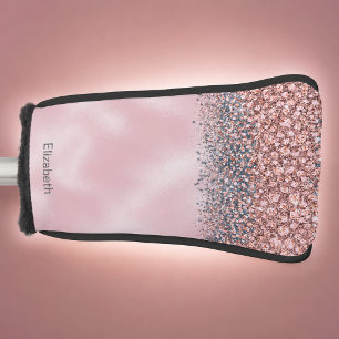 Blush Pink Jeweled Personalized Golf Head Cover