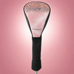 Blush Pink Jeweled Personalized Golf Head Cover