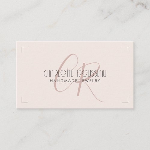 Blush Pink Jewelry Designer Script Signature Business Card