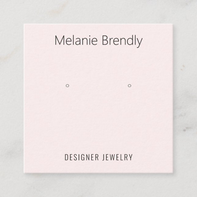 Blush Pink Jewelry Earring Display Business Card (Front)