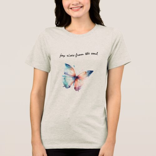 Blush Pink Joy rises from the soul  Tri_Blend Shirt